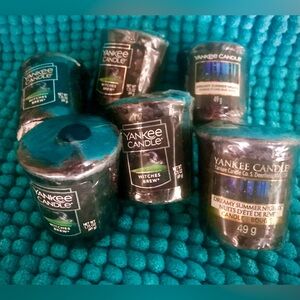 6 Halloween Yankee votive sampler candles witches brew dreamy summer night black